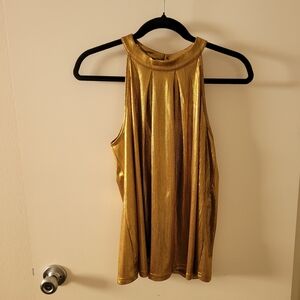 SHEIN Shimmering Gold Halter Top